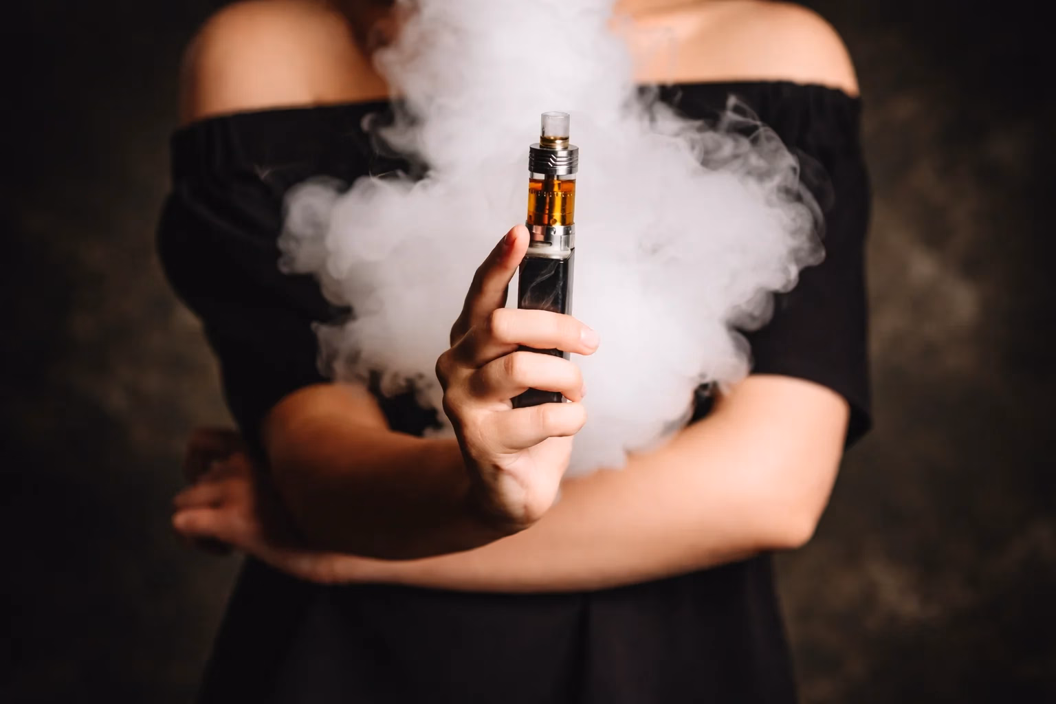 Display of cannabis vape cartridges and pens at Fire & Oak dispensary