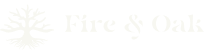 Logo of Fire & Oak featuring a stylized tree design, representing a brand focused on quality and craftsmanship.